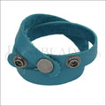 Leather DOUBLE STRAP wrap bracelet DARK TURQUOISE