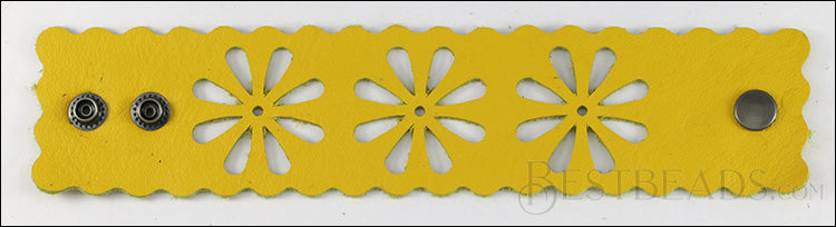 LEATHER FLOWER cuff YELLOW