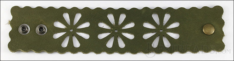 LEATHER FLOWER cuff COPPER