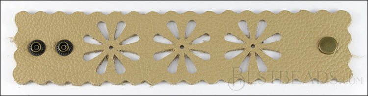 LEATHER FLOWER cuff BUTTER