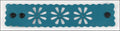 LEATHER FLOWER cuff DARK TURQUOISE