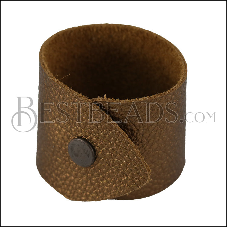 LEATHER cuff METALLIC ANTIQUE COPPER