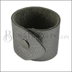 LEATHER cuff METALLIC ANTIQUE SILVER