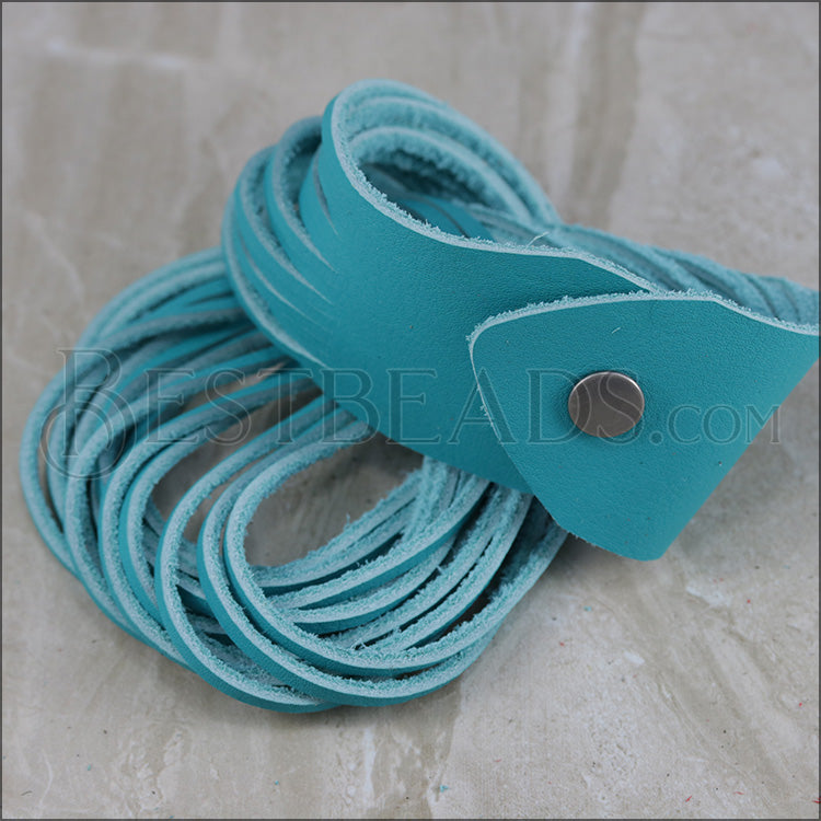 21.5" SHREDDED necklace TEAL - strand