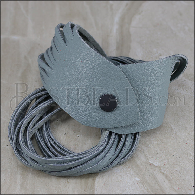 21.5" SHREDDED necklace GREY - strand