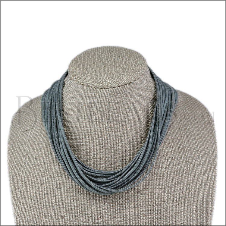 21.5" SHREDDED necklace GREY - strand