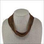 21.5" SHREDDED necklace METALLIC ANTIQUE COPPER - strand