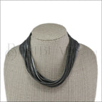 21.5" SHREDDED necklace METALLIC ANTIQUE SILVER - strand