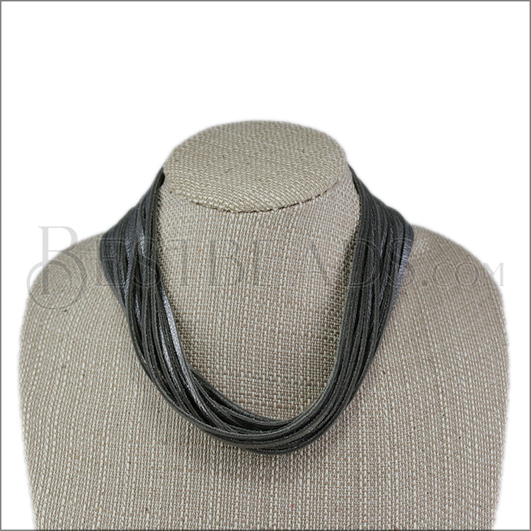 21.5" SHREDDED necklace METALLIC ANTIQUE SILVER - strand