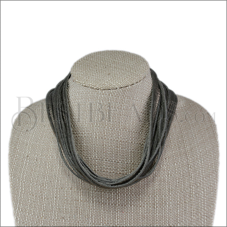 21.5" SHREDDED necklace METALLIC ANTIQUE BRONZE - strand