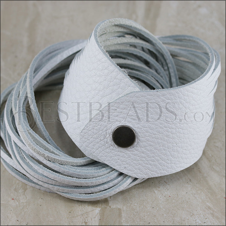 21.5" SHREDDED necklace WHITE - strand