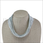21.5" SHREDDED necklace WHITE - strand