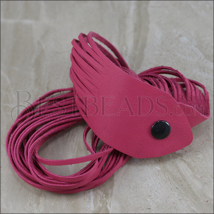 21.5" SHREDDED necklace FUCHSIA - strand