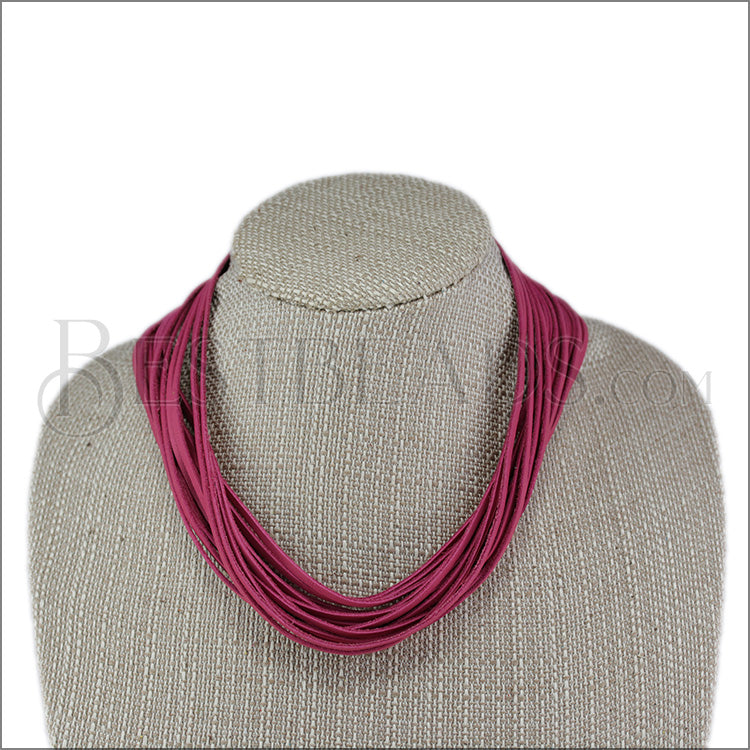 21.5" SHREDDED necklace FUCHSIA - strand