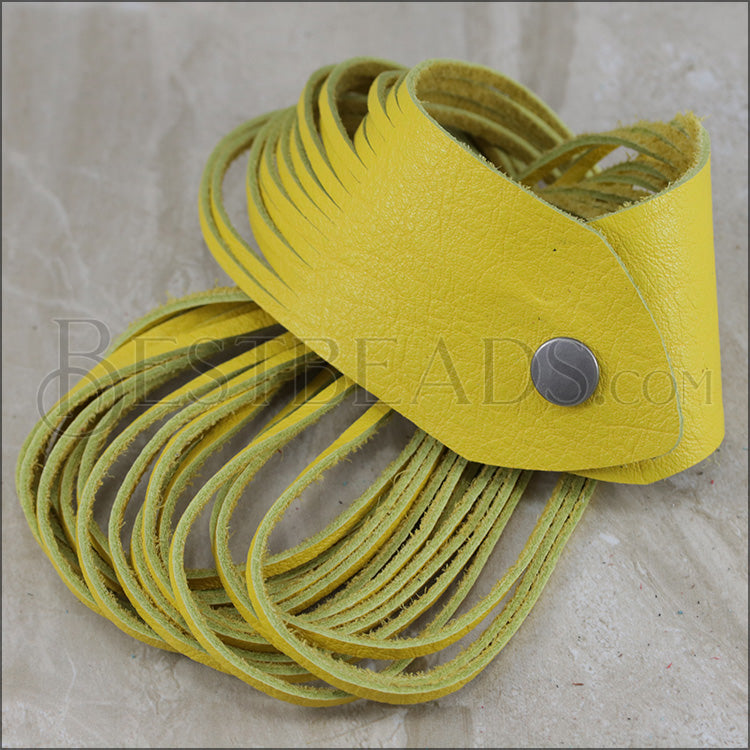 21.5" SHREDDED necklace YELLOW - strand