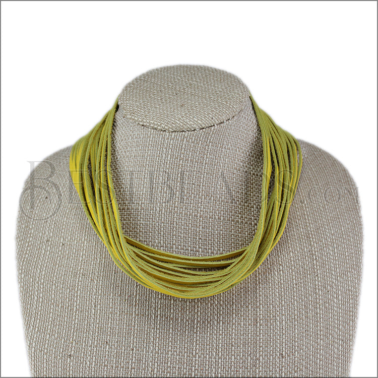 21.5" SHREDDED necklace YELLOW - strand