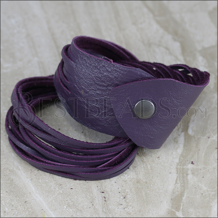 21.5" SHREDDED necklace PURPLE - strand