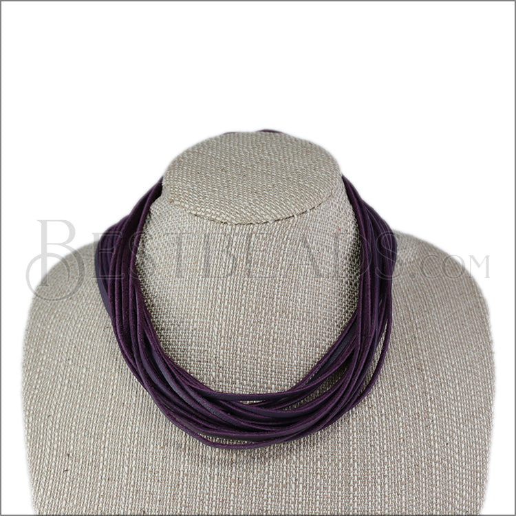 21.5" SHREDDED necklace PURPLE - strand