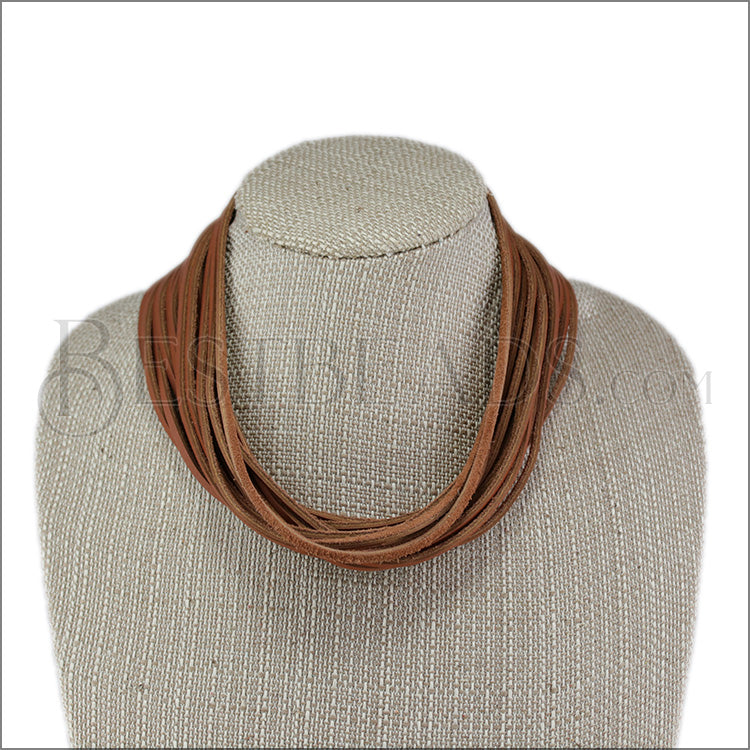 21.5" SHREDDED necklace LT RUST - strand