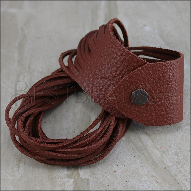 21.5" SHREDDED necklace DARK RUST - strand
