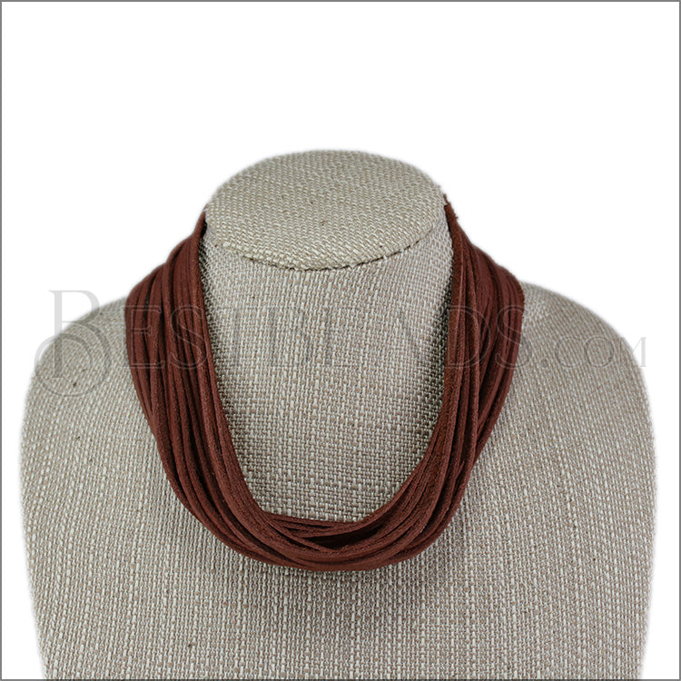 21.5" SHREDDED necklace DARK RUST - strand