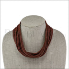 21.5" SHREDDED necklace DARK RUST - strand