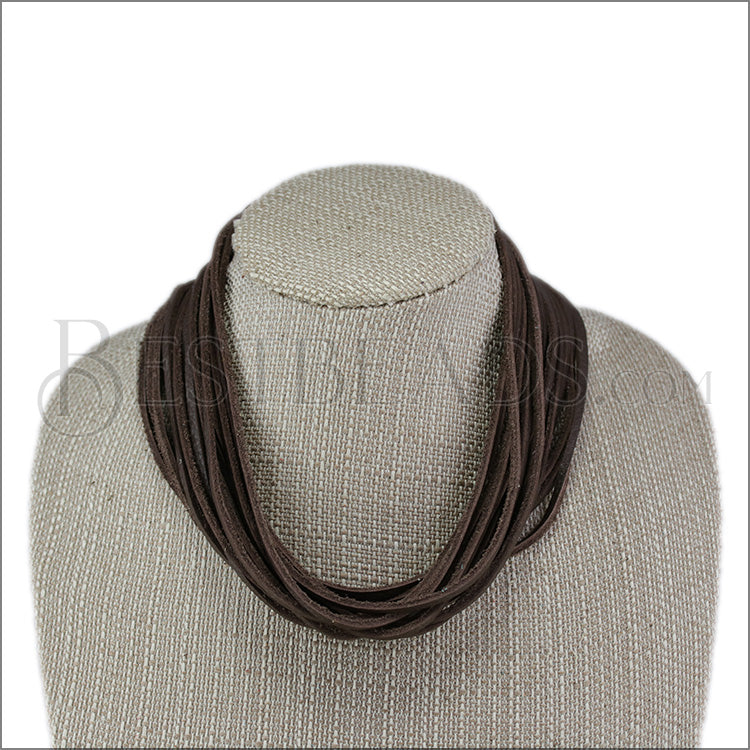 21.5" SHREDDED necklace COCOA - strand