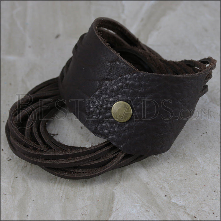 21.5" SHREDDED necklace DARK CHOCOLATE - strand