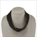 21.5" SHREDDED necklace DARK CHOCOLATE - strand
