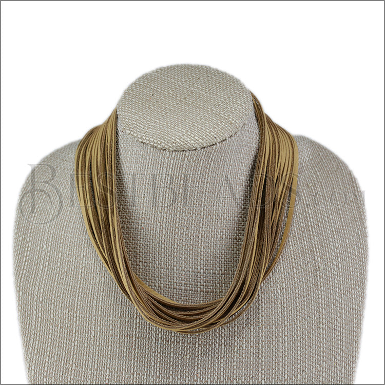 21.5" SHREDDED necklace SADDLE - strand