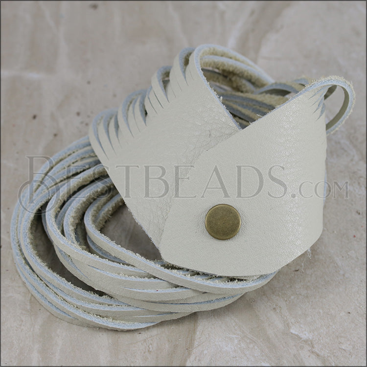 21.5" SHREDDED necklace CREAM - strand