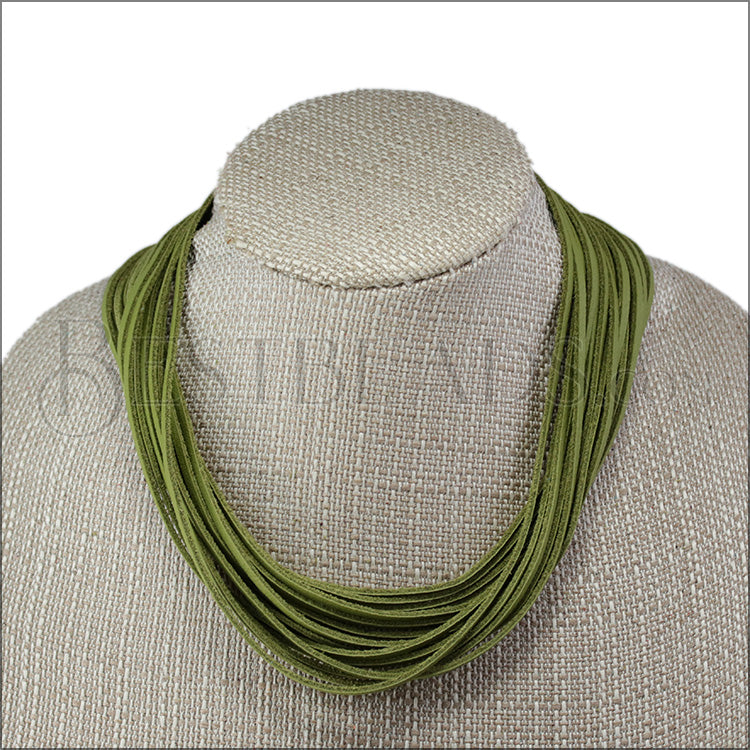 21.5" SHREDDED necklace AVOCADO