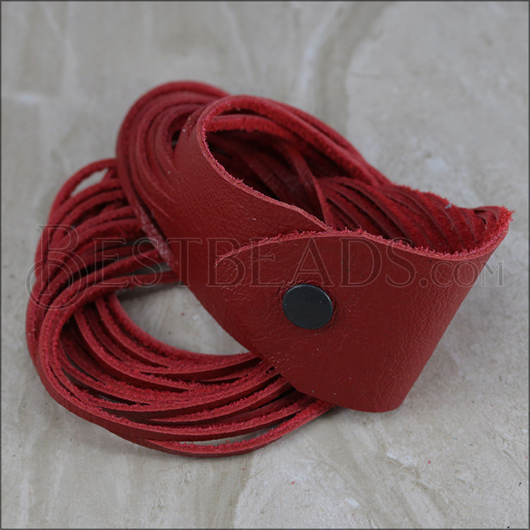 21.5" SHREDDED necklace RED - strand