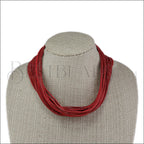 21.5" SHREDDED necklace RED - strand