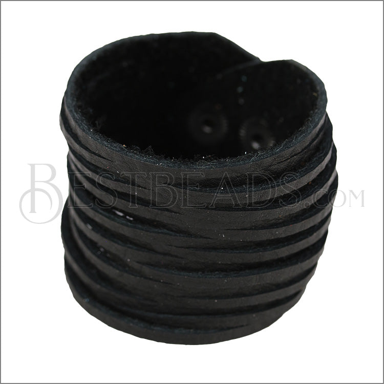 9" SHREDDED cuff BLACK - strand