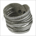 9" SHREDDED cuff METALLIC ANTIQUE SILVER - strand