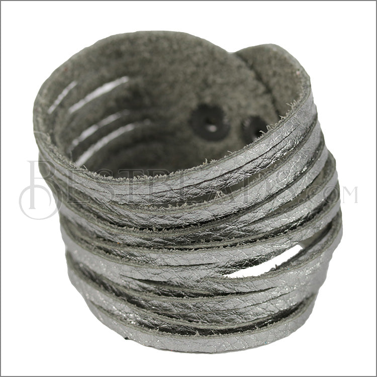 9" SHREDDED cuff METALLIC ANTIQUE SILVER - strand