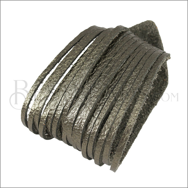 9" SHREDDED cuff METALLIC ANTIQUE BRONZE WITH GREY - strand