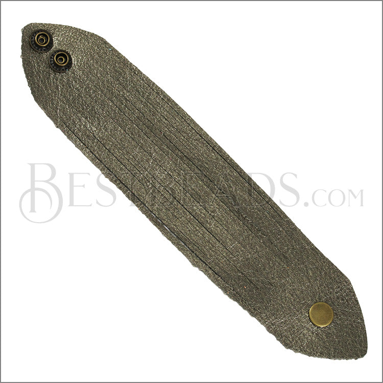 9" SHREDDED cuff METALLIC ANTIQUE BRONZE WITH GREY - strand