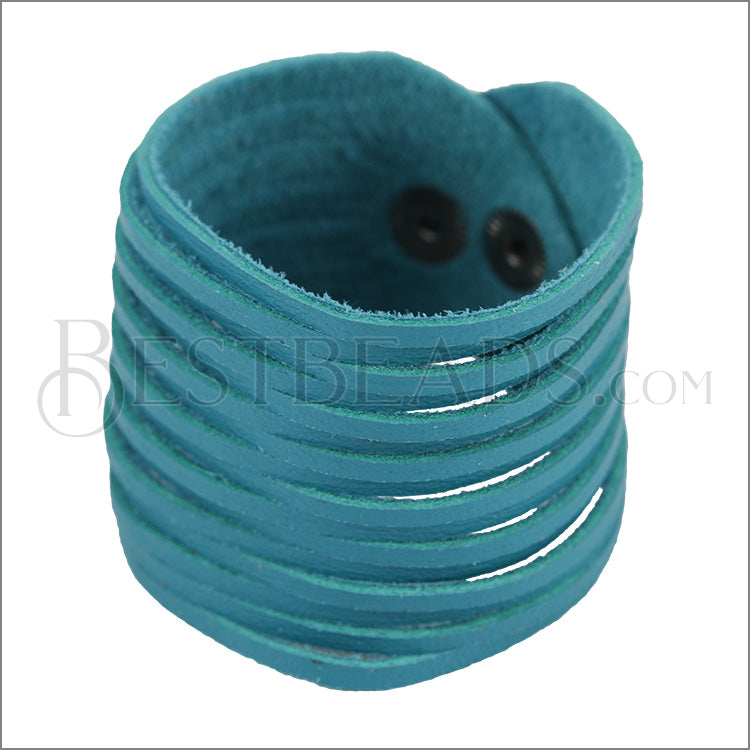 9" SHREDDED cuff DARK TURQUOISE - strand