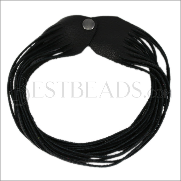 18" SHREDDED necklace BLACK - strand
