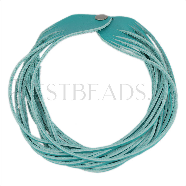 18" SHREDDED necklace TEAL - strand