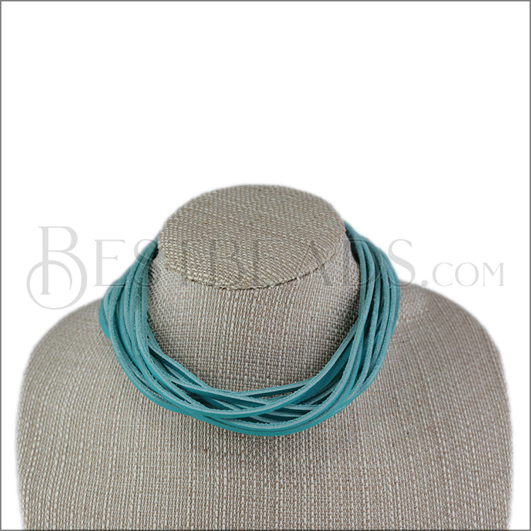 18" SHREDDED necklace TEAL - strand