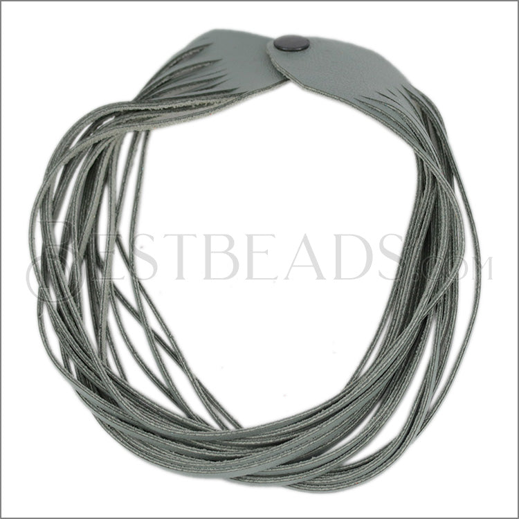 18" SHREDDED necklace GREY - strand
