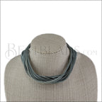 18" SHREDDED necklace GREY - strand