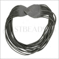 18" SHREDDED necklace METALLIC ANTIQUE SILVER - strand