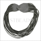 18" SHREDDED necklace METALLIC ANTIQUE SILVER - strand