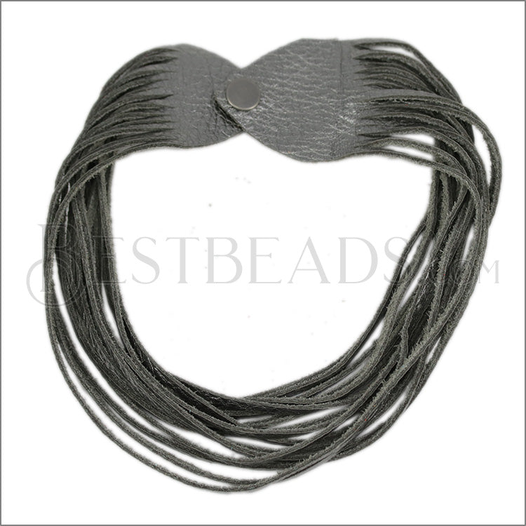 18" SHREDDED necklace METALLIC ANTIQUE SILVER - strand