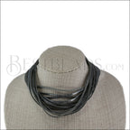18" SHREDDED necklace METALLIC ANTIQUE SILVER - strand