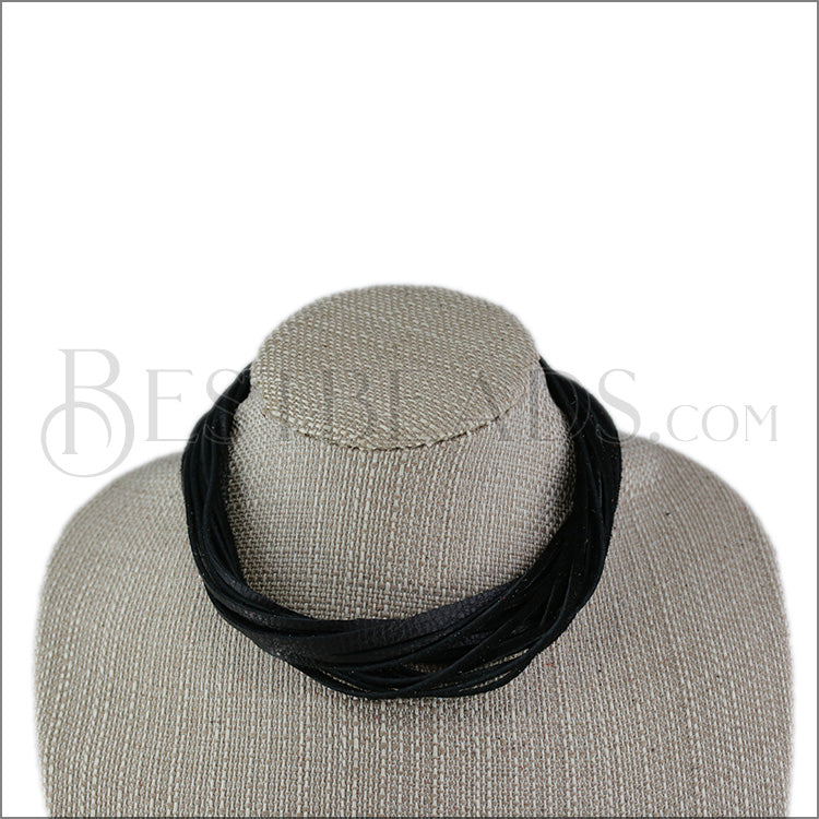 18" SHREDDED necklace BLACK - strand